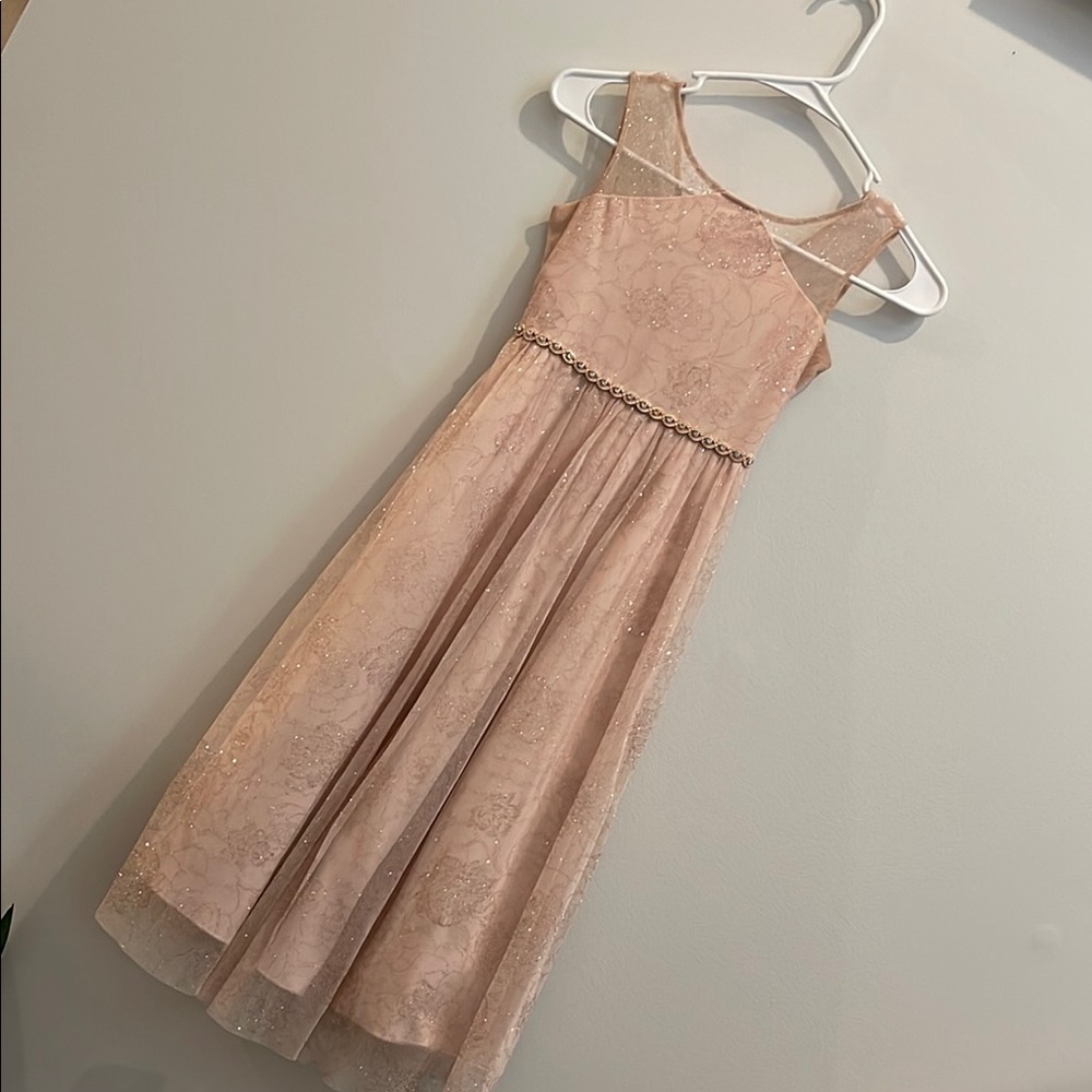 Elegant Pink Lace Dress, Girls size 6